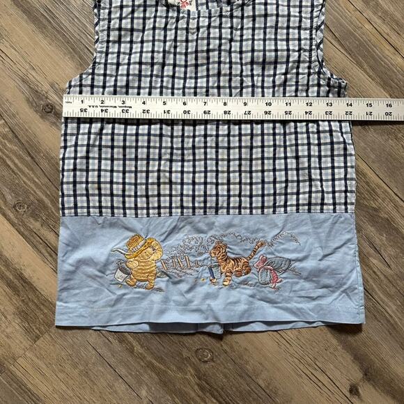 Vintage Disney Store Winnie The Pooh Classic Embroidered Jumper Gingham 7/8 READ - Picture 3 of 10